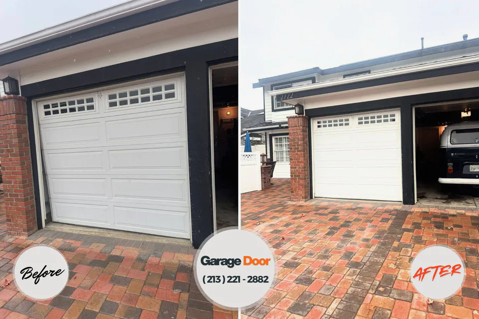 Before and after: garage door repair Fircrest, WA